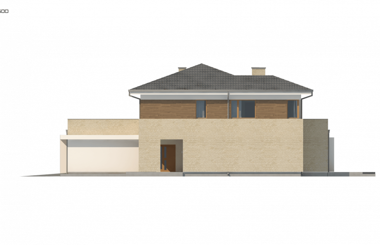 Projekt domu piętrowego Zx112 - elewacja 4