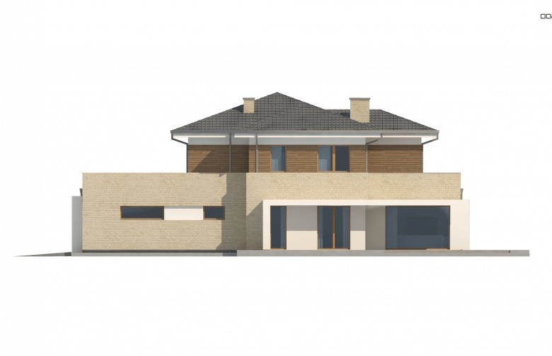 Projekt domu piętrowego Zx112 - elewacja 2