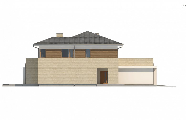 Projekt domu piętrowego Zx112 - elewacja 4