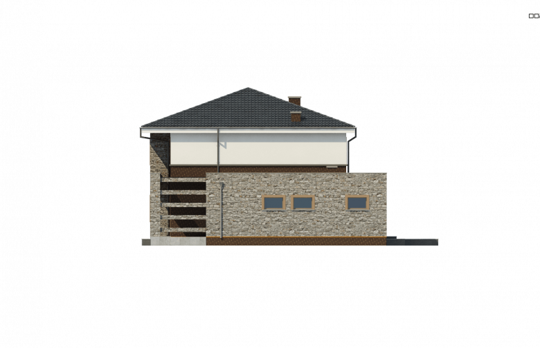 Projekt domu piętrowego Zx109 - elewacja 4