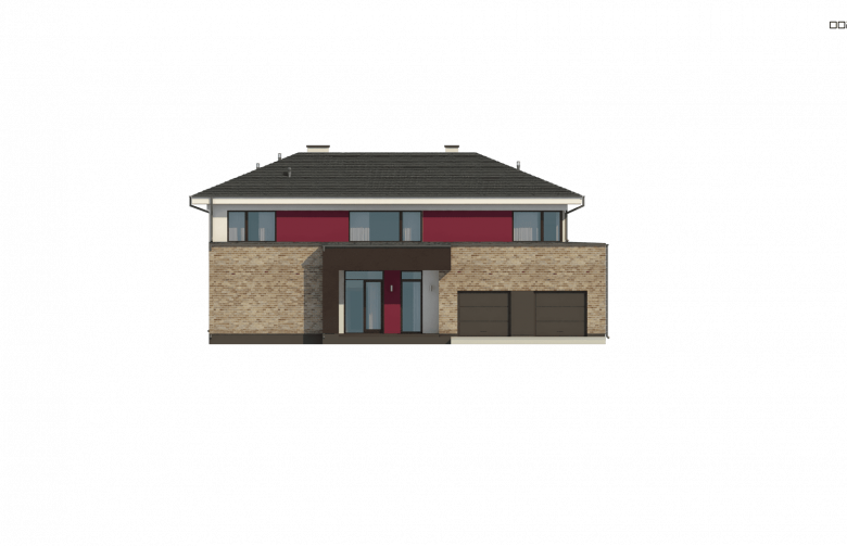Projekt domu piętrowego Zx61 - elewacja 2