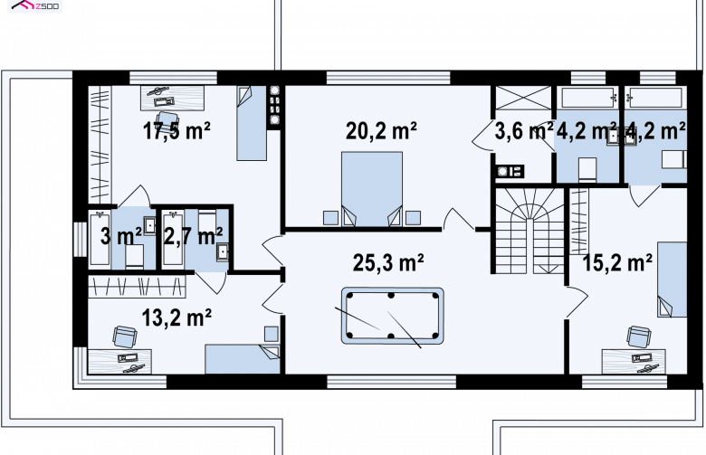 Projekt domu piętrowego Zx61 - 
