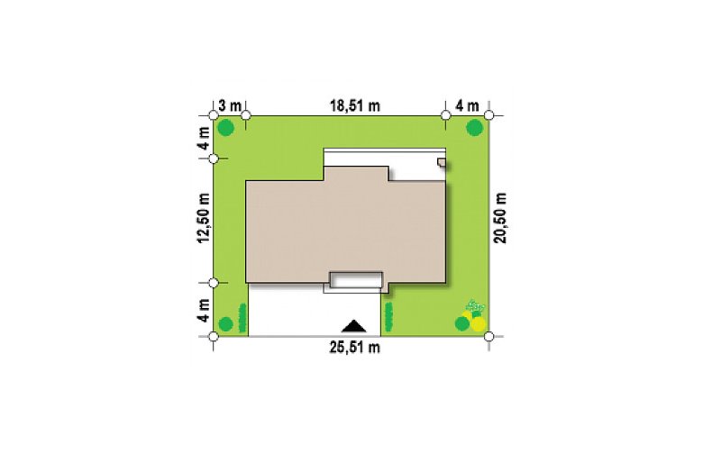 Projekt domu piętrowego Zx61 - Usytuowanie