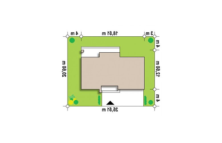 Projekt domu piętrowego Zx61 - Usytuowanie - wersja lustrzana