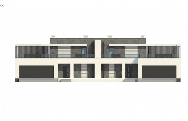 Projekt domu bliźniaczego Zb16 - elewacja 1