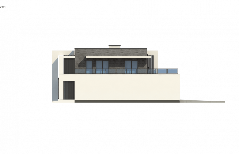 Projekt domu bliźniaczego Zb16 - elewacja 2