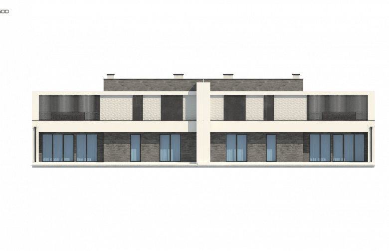 Projekt domu bliźniaczego Zb16 - elewacja 3