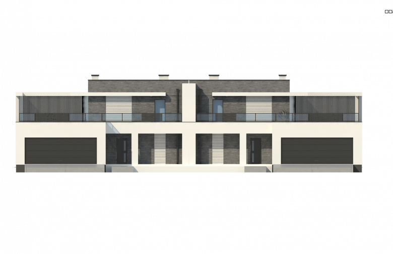 Projekt domu bliźniaczego Zb16 - elewacja 1