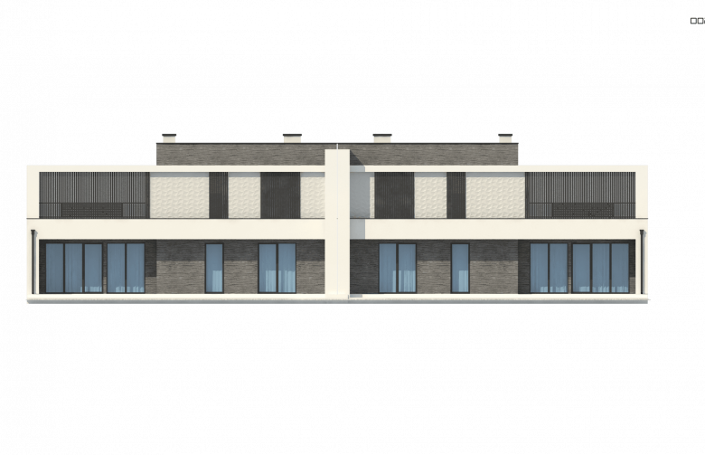 Projekt domu bliźniaczego Zb16 - elewacja 3