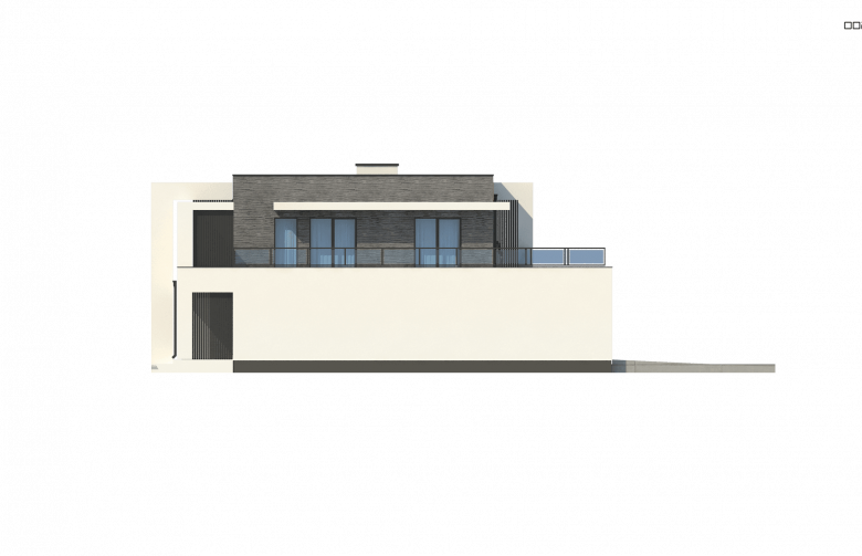 Projekt domu bliźniaczego Zb16 - elewacja 4