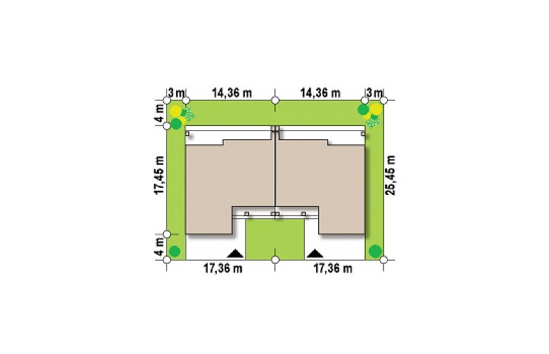 Projekt domu bliźniaczego Zb16 - Usytuowanie