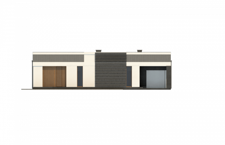 Projekt domu parterowego Zx119 - elewacja 2