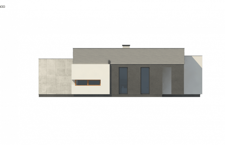 Projekt domu parterowego Zx56 - elewacja 4