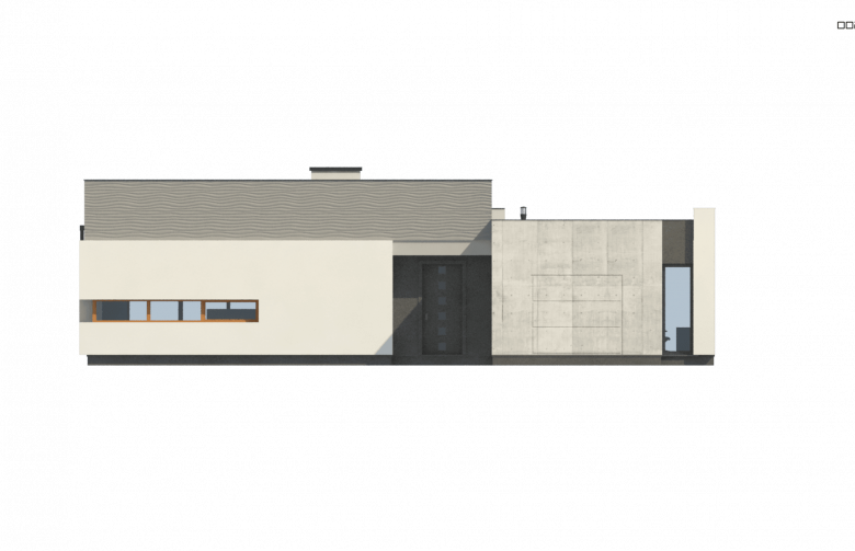 Projekt domu parterowego Zx56 - elewacja 1