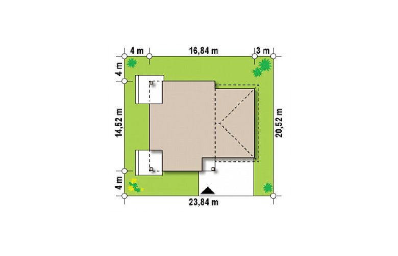 Projekt domu piętrowego Zx122 - Usytuowanie