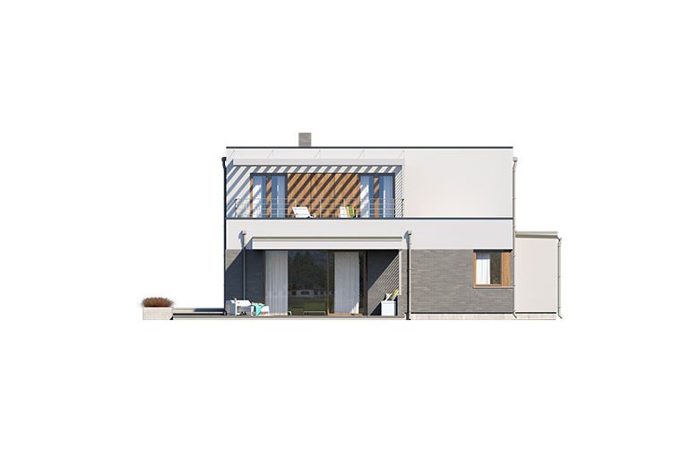 Projekt domu z poddaszem Mikado - elewacja 4
