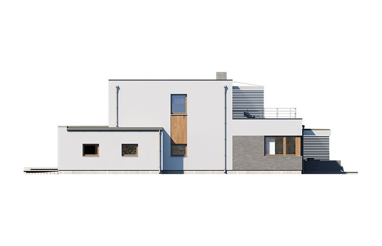 Projekt domu z poddaszem Mikado - elewacja 3