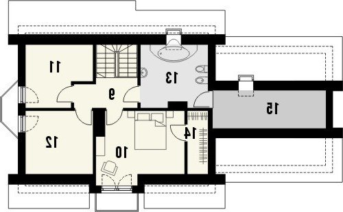 Rzut projektu AROMA 2G - wersja lustrzana