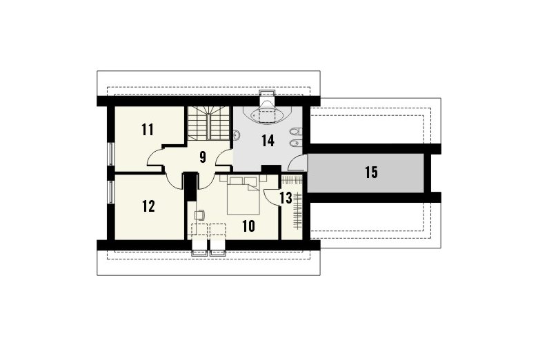 Projekt domu jednorodzinnego ELEGANT 2G - 