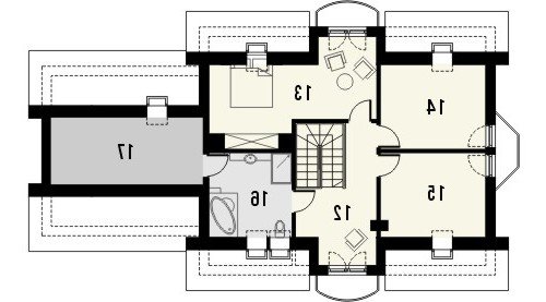 Rzut projektu SZMARAGD 2G - wersja lustrzana