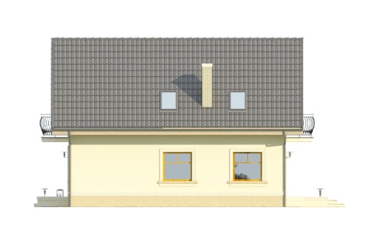 Projekt domu jednorodzinnego SORBONA - elewacja 3
