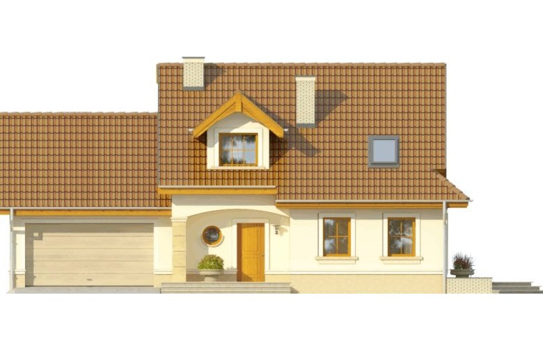 Projekt domu wolnostojącego ORZECH 2G - elewacja 4