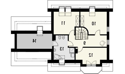 Rzut projektu PIANO 2G - wersja lustrzana