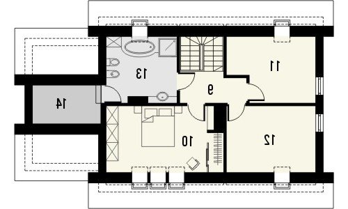 Rzut projektu IDEAL - wersja lustrzana