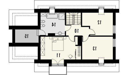 Rzut projektu UMBRIA 2 - wersja lustrzana