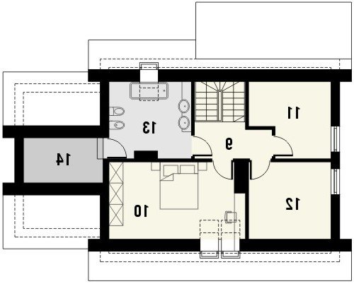 Rzut projektu MADRAS - wersja lustrzana