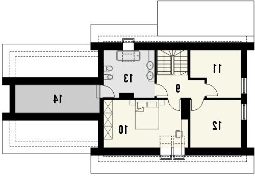 Rzut projektu MADRAS 2G - wersja lustrzana