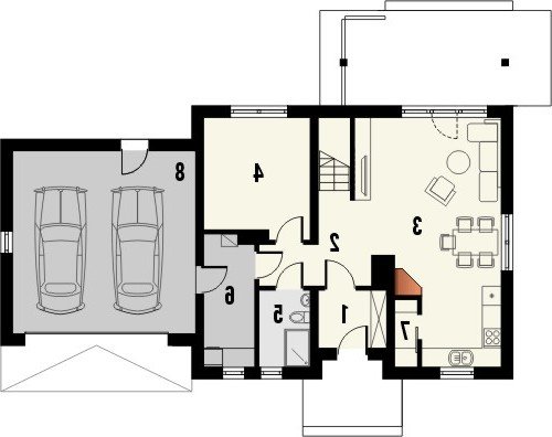 Rzut projektu MADRAS 2G - wersja lustrzana