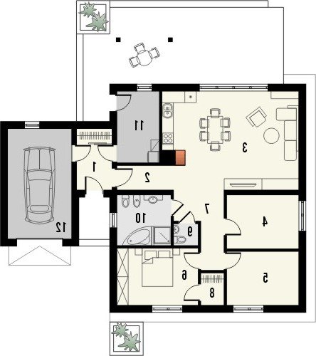 Rzut projektu KALAMBUR - wersja lustrzana