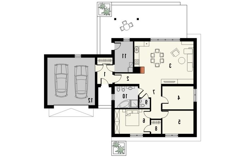 Projekt domu parterowego KALAMBUR 2G - 