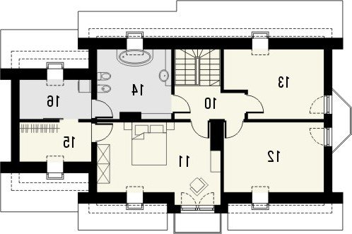 Rzut projektu AROMA 2 - wersja lustrzana