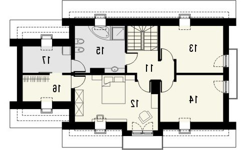 Rzut projektu ENKLAWA 2 - wersja lustrzana