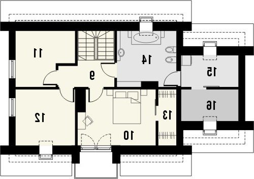 Rzut projektu ESTYMA 2 - wersja lustrzana