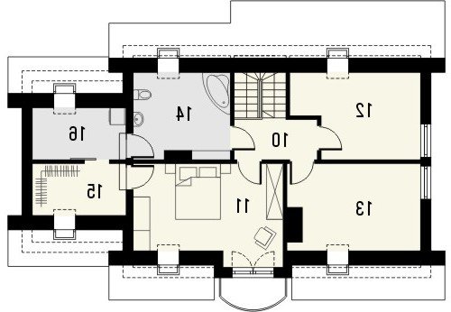 Rzut projektu GRANAT 2 - wersja lustrzana