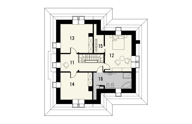 Projekt domu z poddaszem AMALFI 2 - 