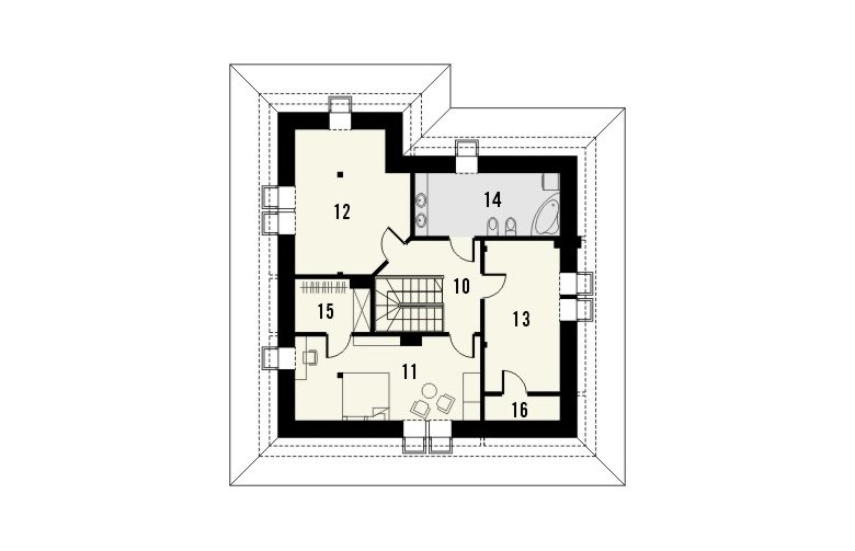 Projekt domu z poddaszem MALAGA 2 - 