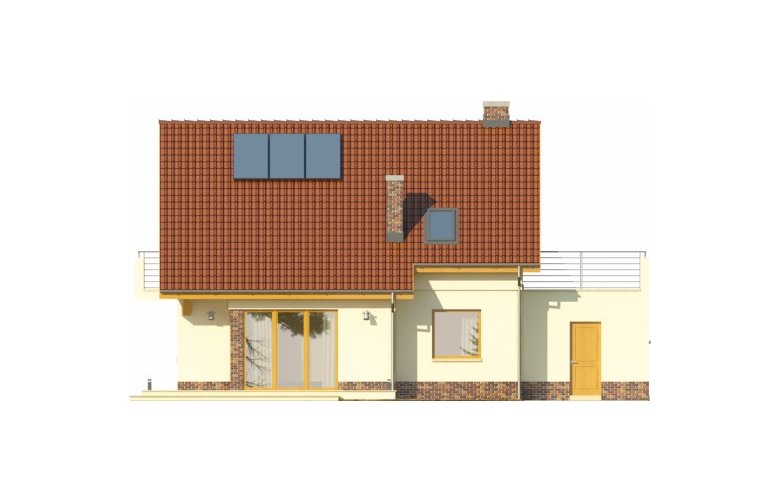 Projekt domu z poddaszem WASABI - elewacja 2