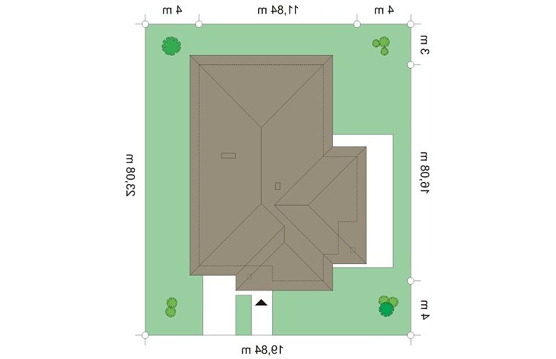 Projekt domu dwurodzinnego Dom na miarę (567) - Usytuowanie - wersja lustrzana