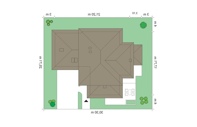 Projekt domu szkieletowego Dom z widokiem (516) - Usytuowanie - wersja lustrzana