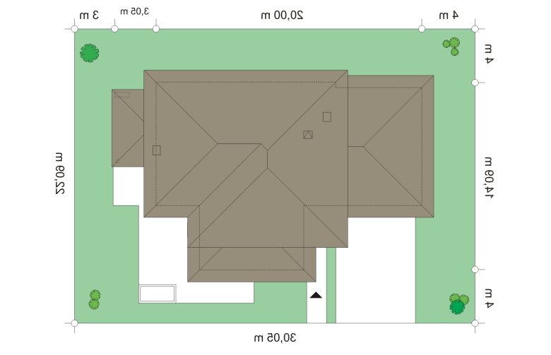 Projekt domu tradycyjnego Dom z widokiem 2 (560) - Usytuowanie - wersja lustrzana