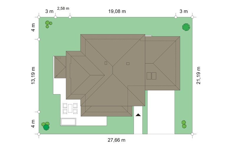 Projekt domu wolnostojącego Dom z widokiem 3 (561) - Usytuowanie