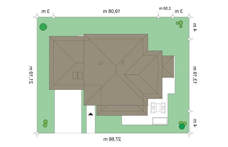 Projekt domu wolnostojącego Dom z widokiem 3 (561) - Usytuowanie - wersja lustrzana