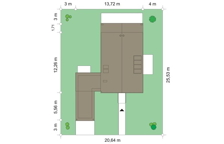 Projekt domu tradycyjnego Domino (568) - Usytuowanie