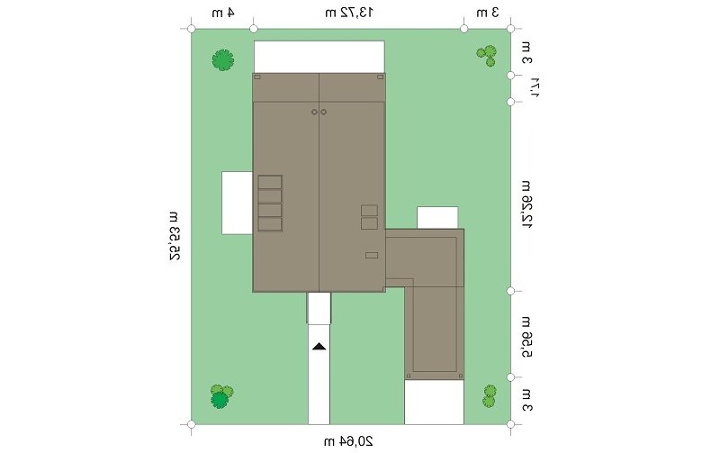 Projekt domu tradycyjnego Domino (568) - Usytuowanie - wersja lustrzana