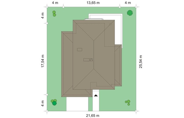 Projekt domu tradycyjnego Kasjopea 5 (570) - Usytuowanie