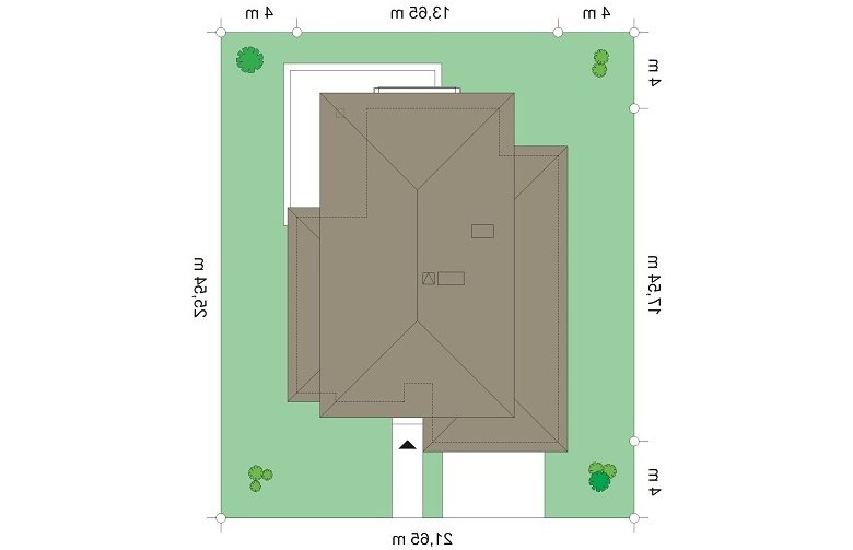 Projekt domu tradycyjnego Kasjopea 5 (570) - Usytuowanie - wersja lustrzana